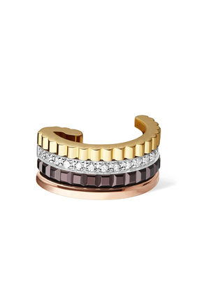 Quatre Classique Small Single Clip Earring, Set with Diamonds