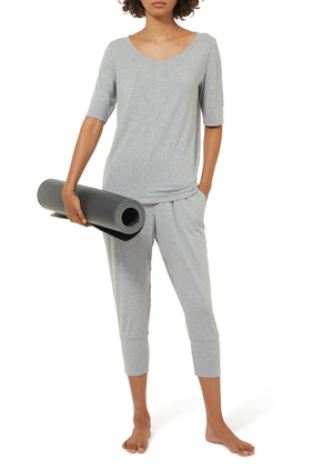 Yoga Cropped Jersey Pants