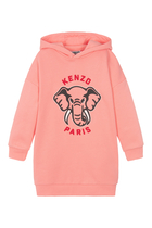 Kids Elephant-Print Hooded Dress