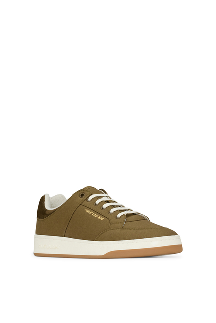 Suede Trimmed Canvas Sneakers