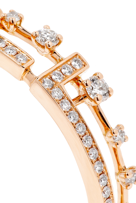 Avenues Hoop Earrings, 18k Rose Gold with Diamonds