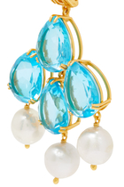 Mykonos 24K Gold-Plated Quartz and Pearl Earrings