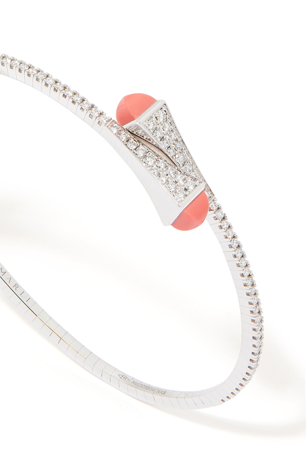 Cleo Pink Coral & White Gold Bangle