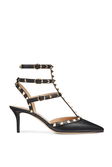 Rock Stud Ankle Straps Pumps