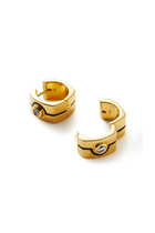 Byline Squared Small Hoop Earrings, 18k Gold-Plated Brass