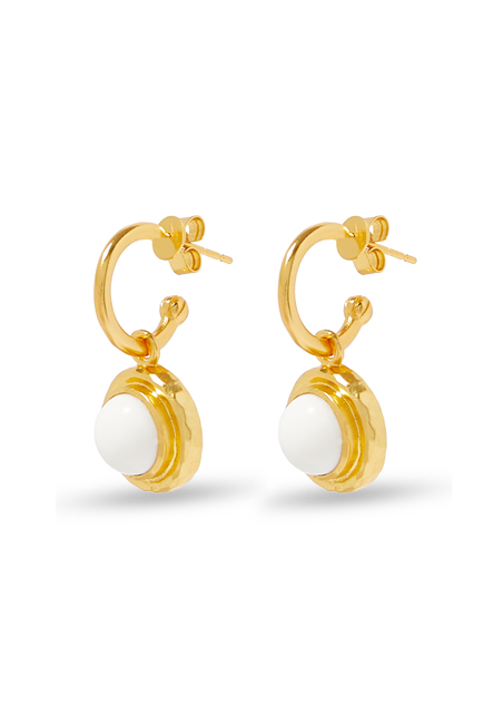 Kameo Earrings, 24k Yellow Gold-Plated Brass