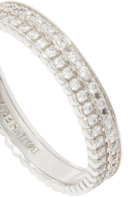 Quatre Radiant Edition Wedding Band, 18K White Gold & Diamonds