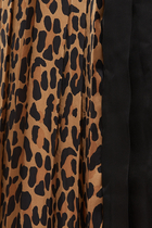 Leopard Print Pleated Shirt Dress