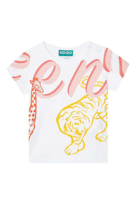 BG T-shirt ss w Kenzo Print front and back Bamboo:WHITE:9M