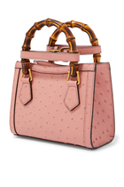 655661 Gucci Diana Mini Tote Bag-Ostrich Pattern-White