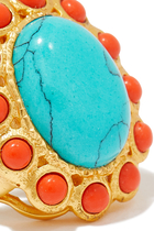 Oceana Turquoise Coral Ring