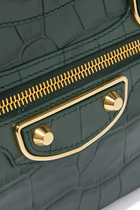 City S Crocodile-Effect Leather Mini Bag