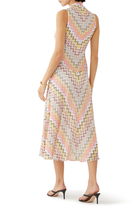 Zigzag Raschel Midi Dress