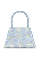 Rhinestone Denim Micro Bow Bag