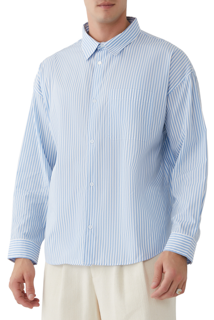 Striped Relaxed Cotton Shirt