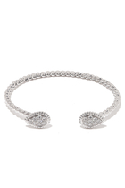 Serpent Bohème double motif bracelet, paved with diamonds, in white gold