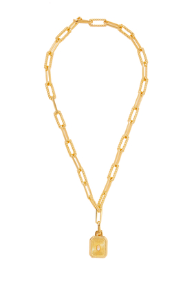 Engravable Square Locket Chain Necklace