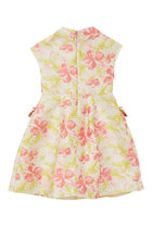 Pocket Embellished Floral Dress
