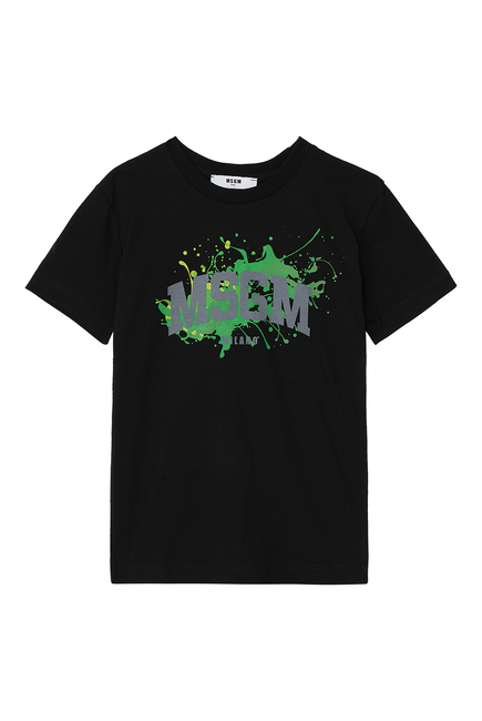 JB T-shirt SS w MSGM Logo w Splash Print:GREY:12Y