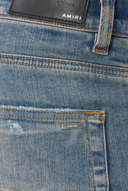 Distressed Logo Jeans