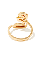 3A Arabic Silhouette Ring, 18k Yellow Gold with Diamonds