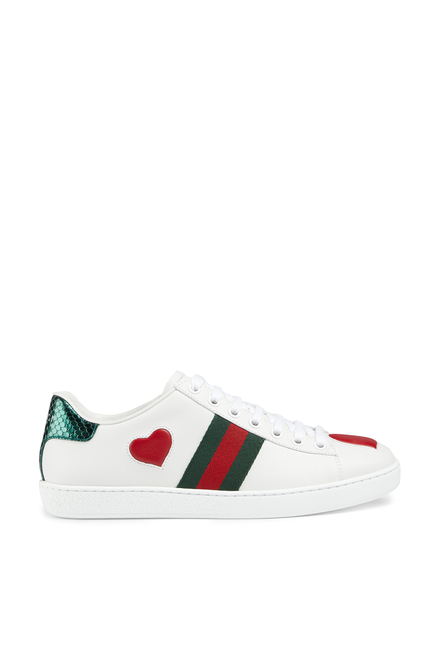 Gucci Ace Embroidered Heart Sneakers
