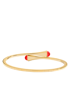 Cleo  Slim Bangle, 18k Yellow Gold with Red Agate & Diamonds