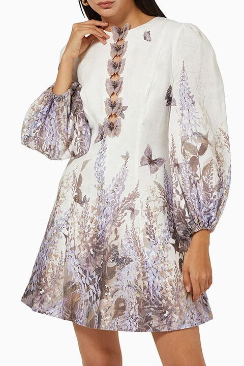 Luminous Butterfly Mini Dress