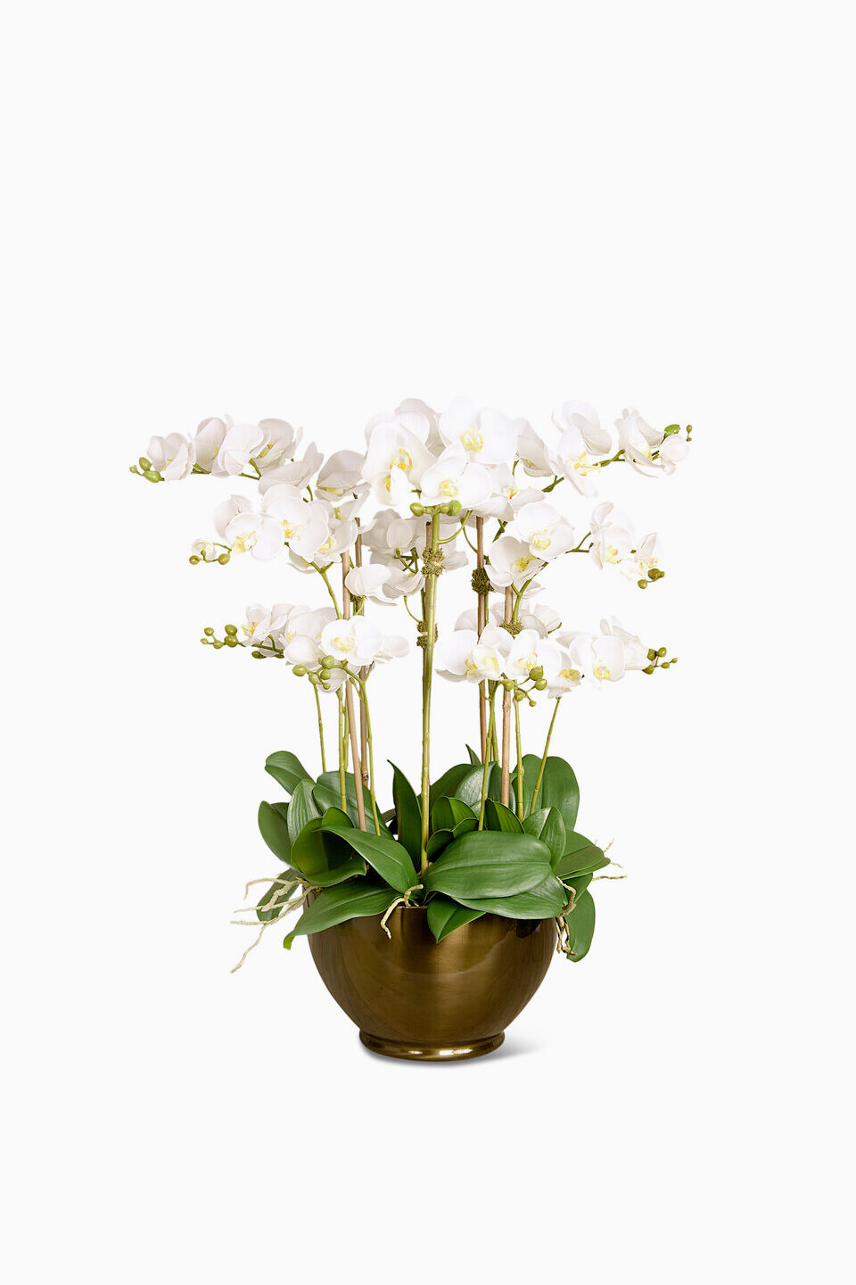 Artificial Orchid in Gold Vase