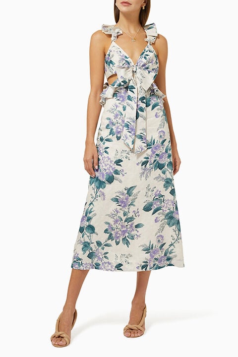 Cassia Ruffle Midi Dress