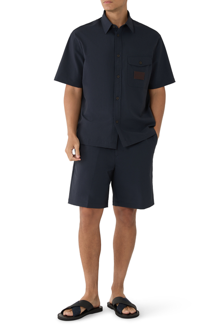 Nylon Seersucker Bermuda Shorts