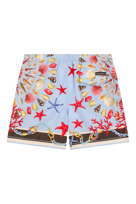 Kids Shell Print Canvas Boxer Shorts