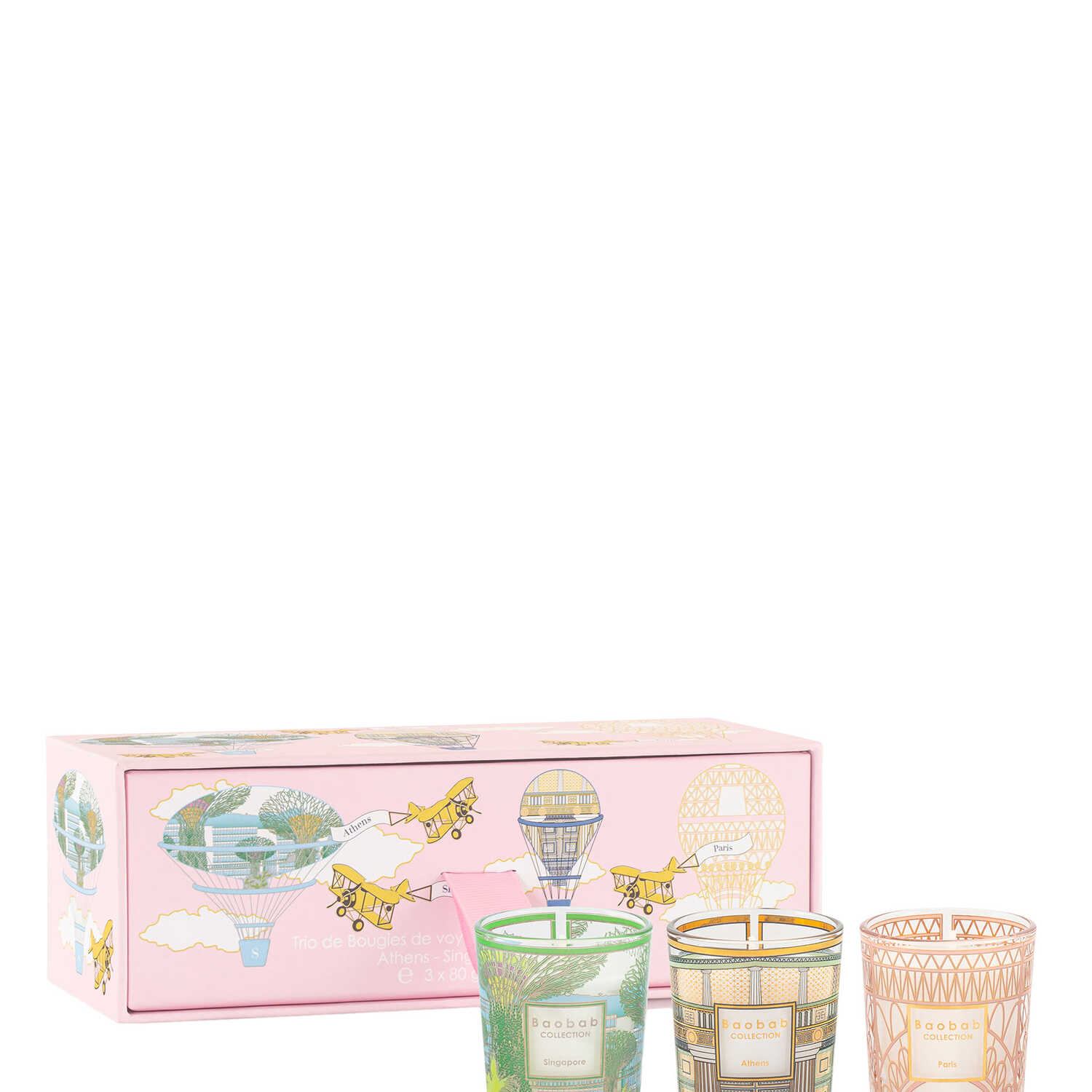 Baobab Collection Trio Travel Candles My First Singapore-athens-paris Nosize