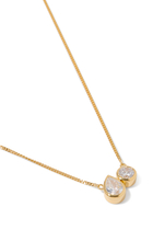 Peas in a Pod Pendant Necklace,  Recycled Sterling Silver Plated in 14k Yellow Gold Vermeil & Cubic Zirconia