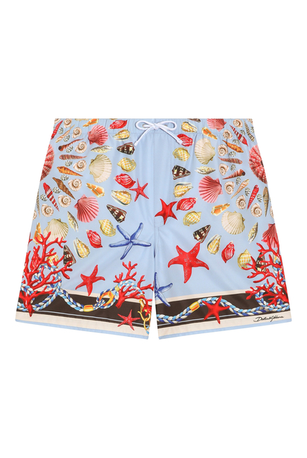 Kids Shell Print Canvas Boxer Shorts