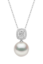 Starlight Necklace, 18k White Gold, Diamond & Pearl