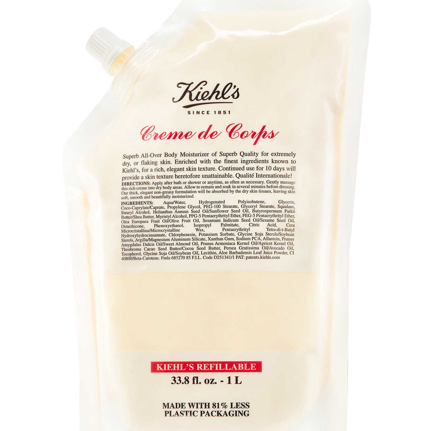 Kiehls Creme De Corps Refill Pouch 1000ml
