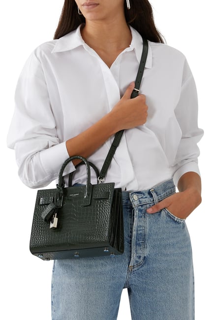 Crocodile Embossed Nano Sac De Jour Croc Crocodile Ysl Sac De Jour