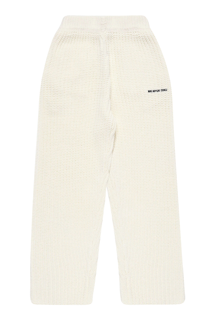 Chunky Rib Knit Wide Leg Joggers