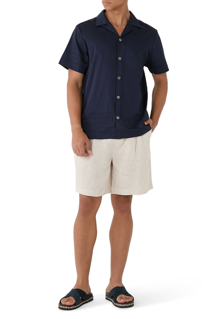 Palmes Embroidered Cotton Shirt