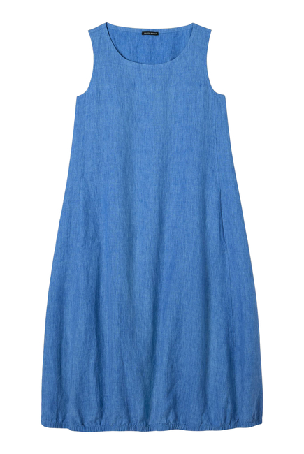 Washed Organic Linen Délavé Lantern Dress