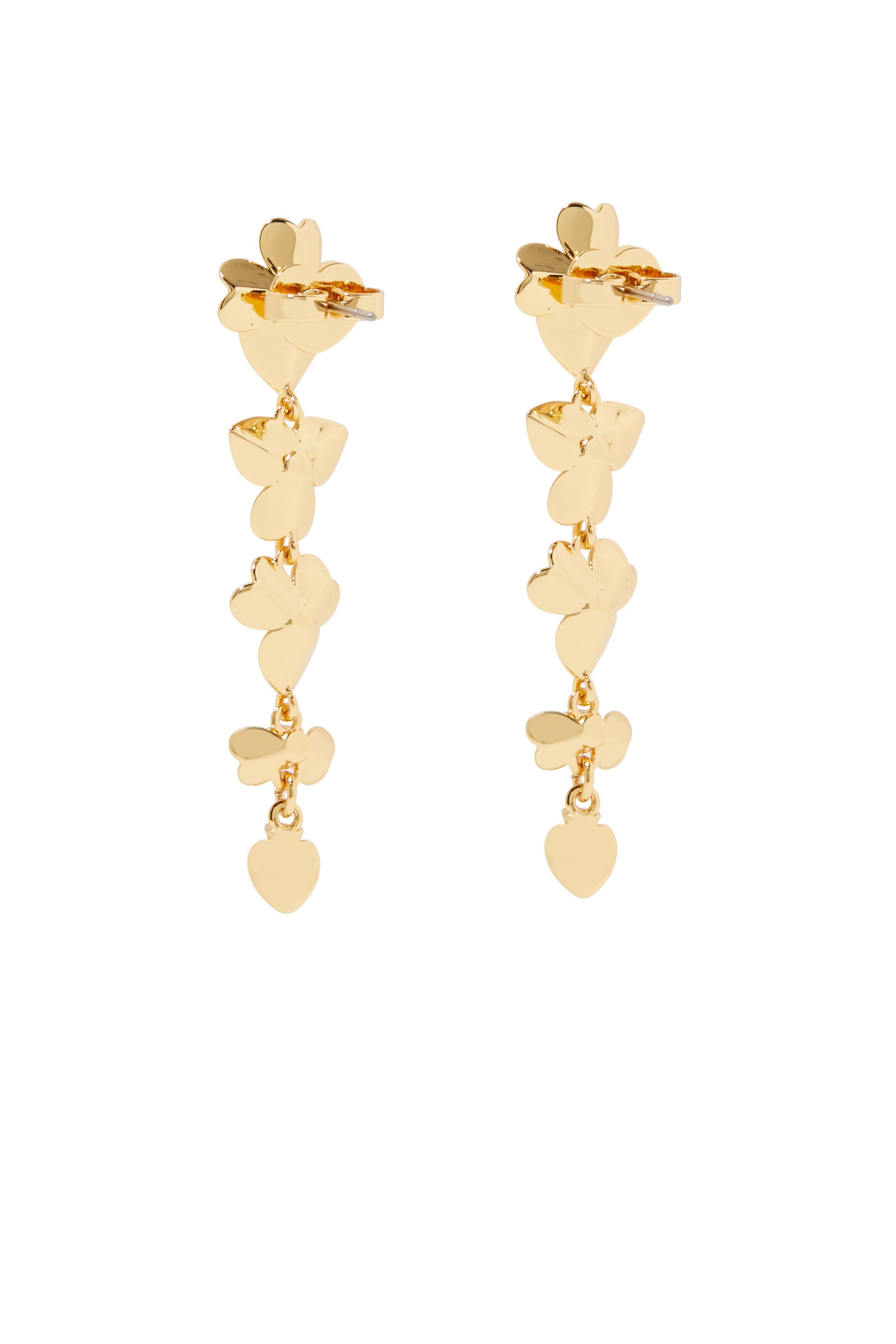 Precious Pansy Linear Earrings, Plated Metal & Cubic Zirconia, Titanium Posts