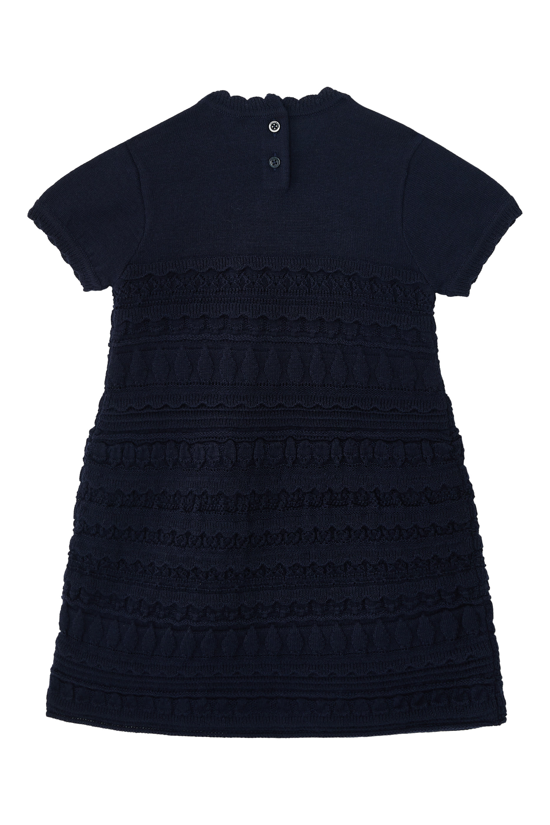 Kids Wool-Blend Knit Dress with Micro Ruffles