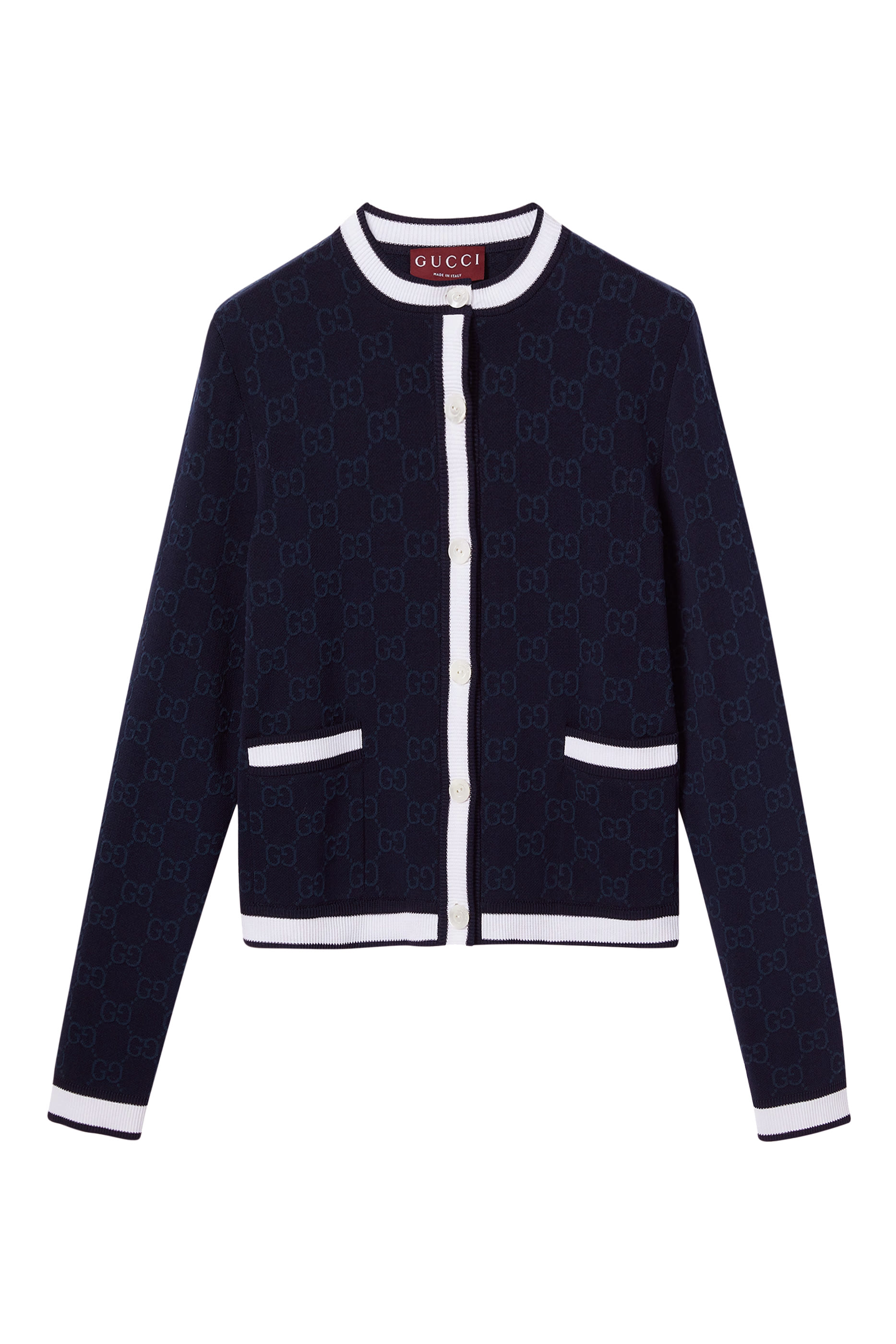 GG Fine Cotton Jacquard Cardigan