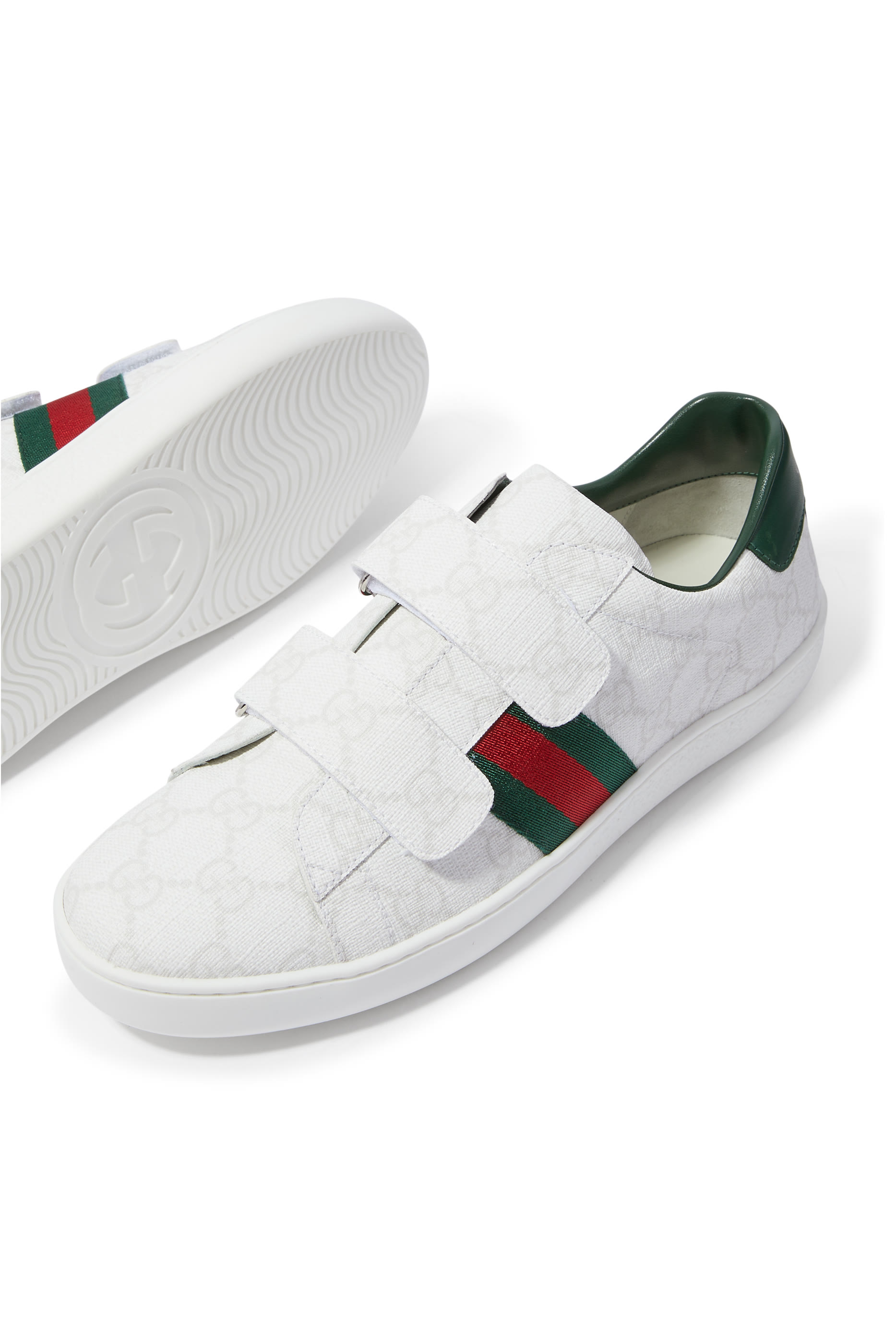 Kids Web-Detail Leather Sneakers
