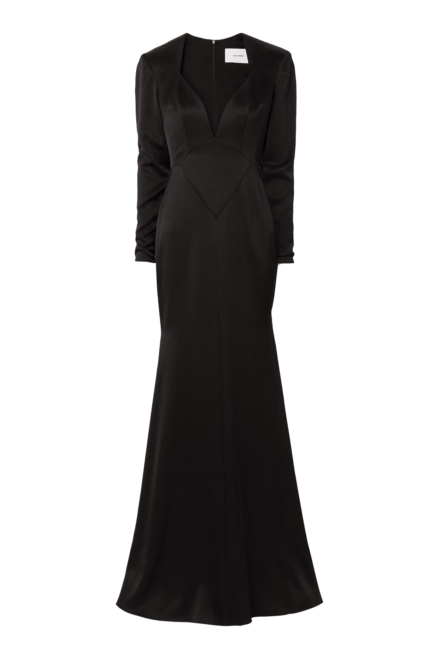 Panelled Satin-Crepe Gown