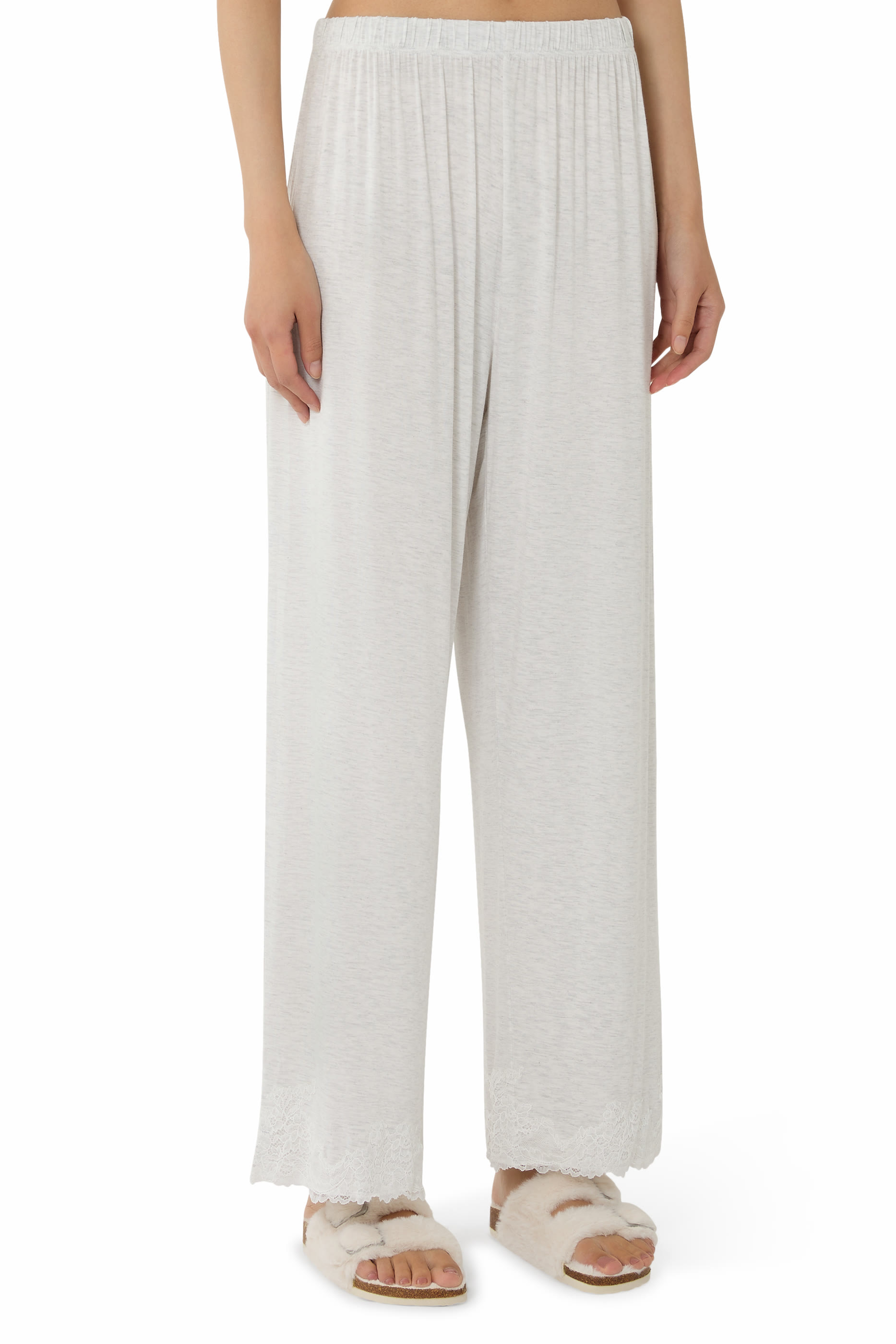 Jersey Lace Appliqué Long Sleeve Pyjama Set 