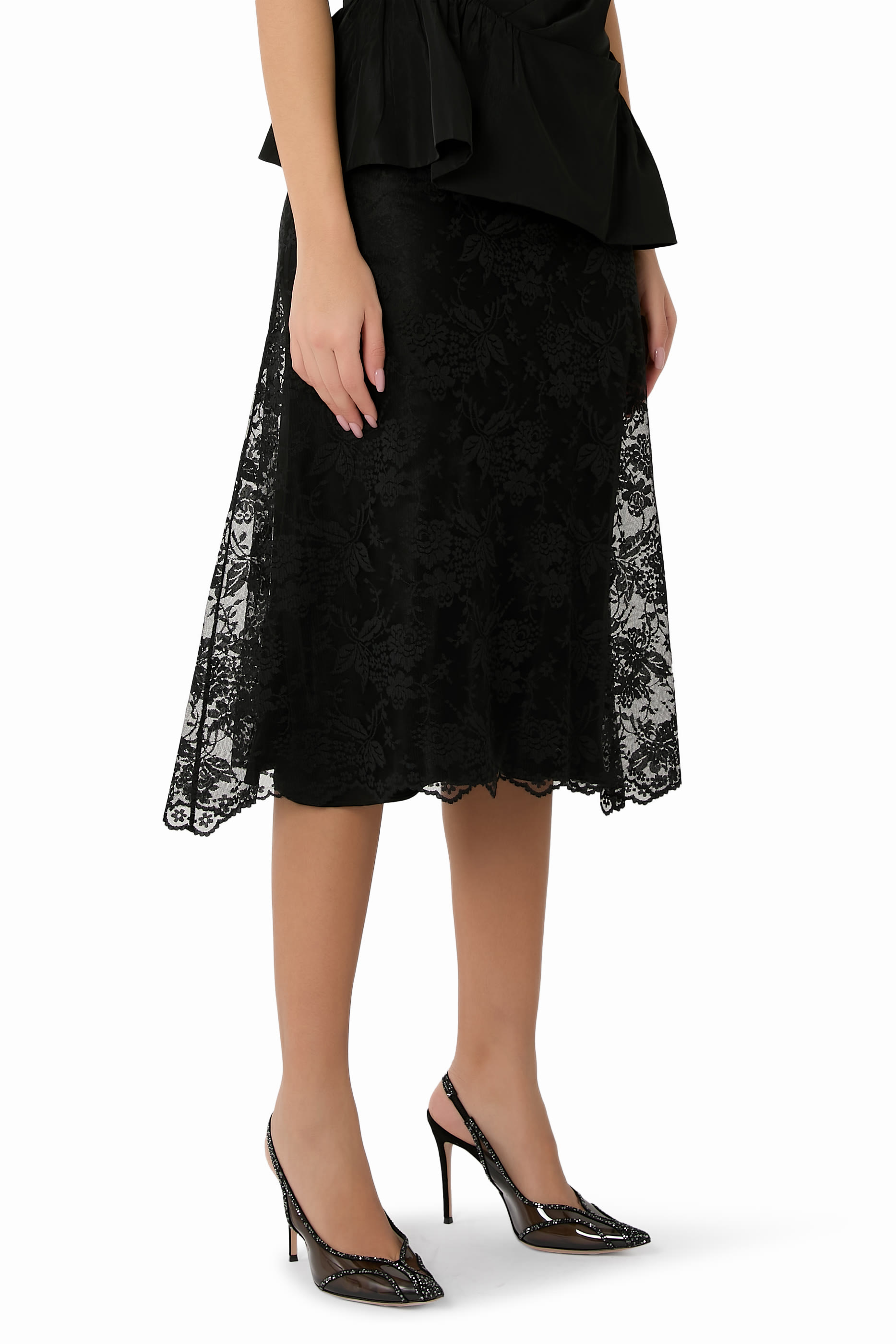 Brenda 95 Leather and Plexi Slingback Pumps 