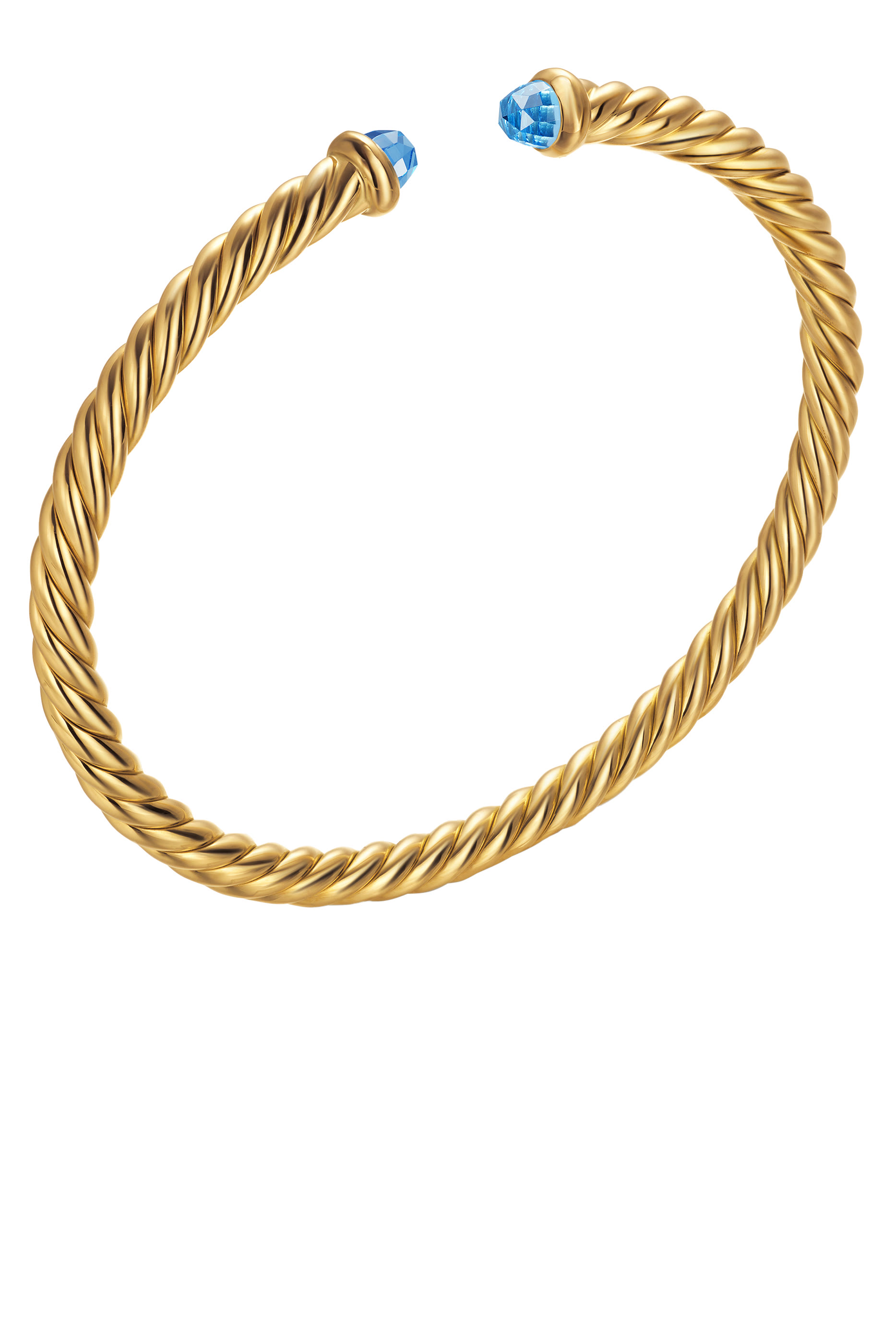 Cablespira® Flex Bracelet, 18k Yellow Gold & Blue Topaz