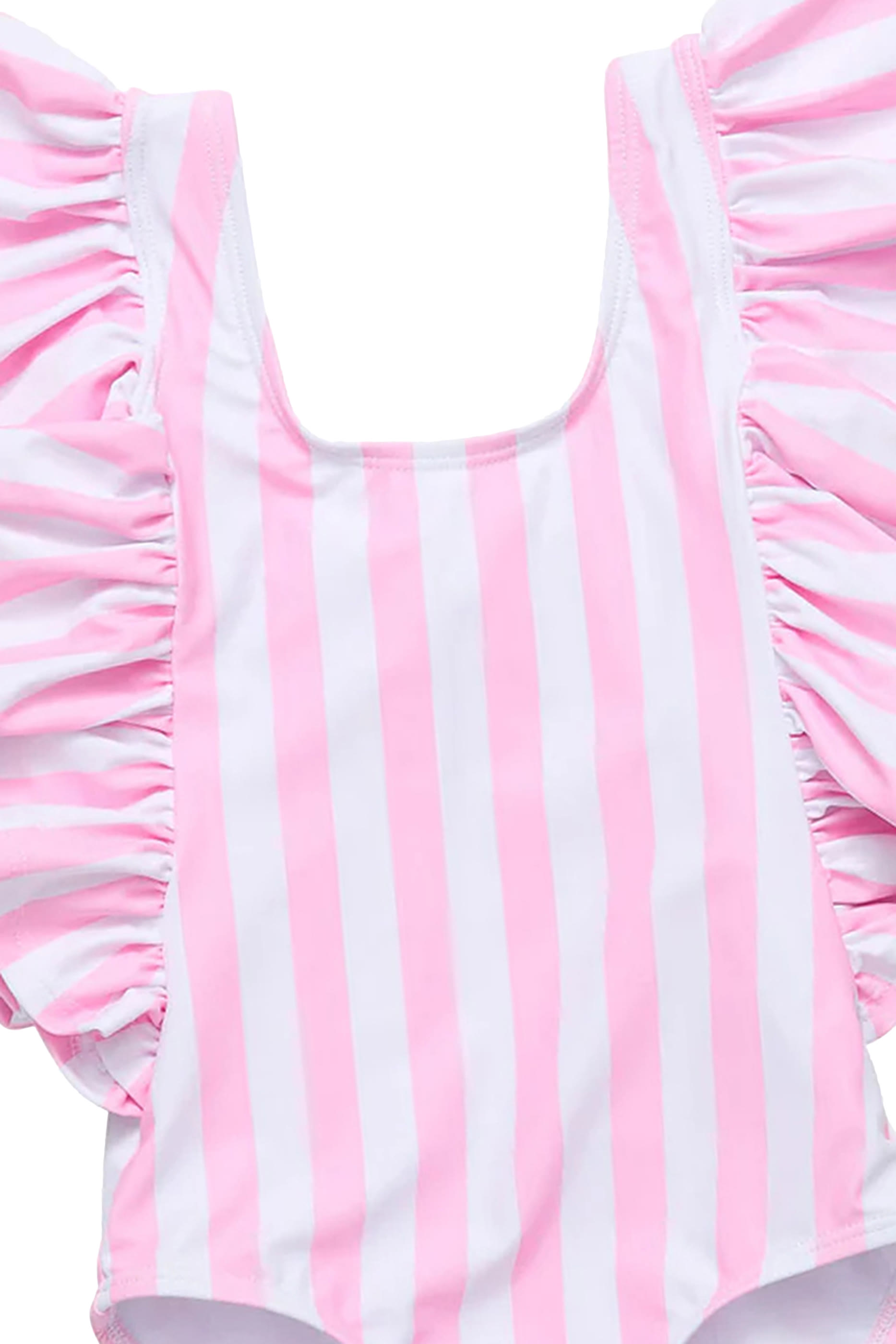 Kids Stripe Wide Frill Swimsuit